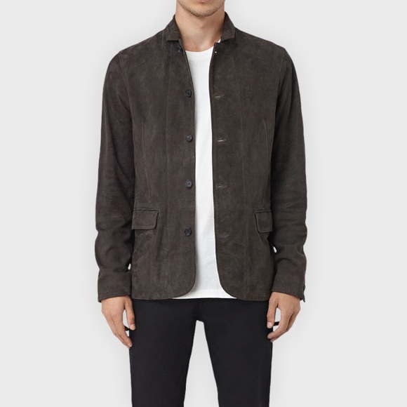 All Saints Other - NWOT AllSaints Yuki Suede Blazer Charcoal Green Medium